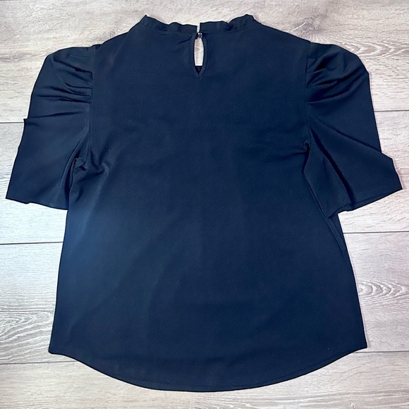 Adrianna Papell Mock Neck Puff Sleeve Blouse - Picture 11 of 13